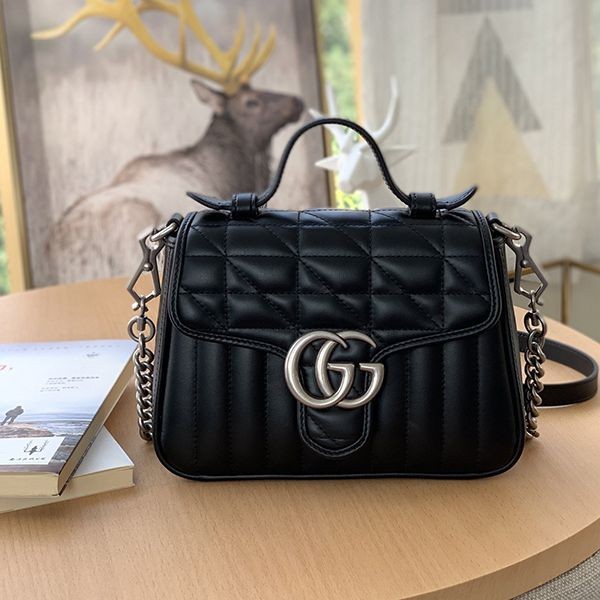 Very popular! Gucci Mini Top Handle Bag Replica GG Marmont gum35026 Very popular! Gucci Mini Top Handle Bag Replica GG Marmont gum35026
