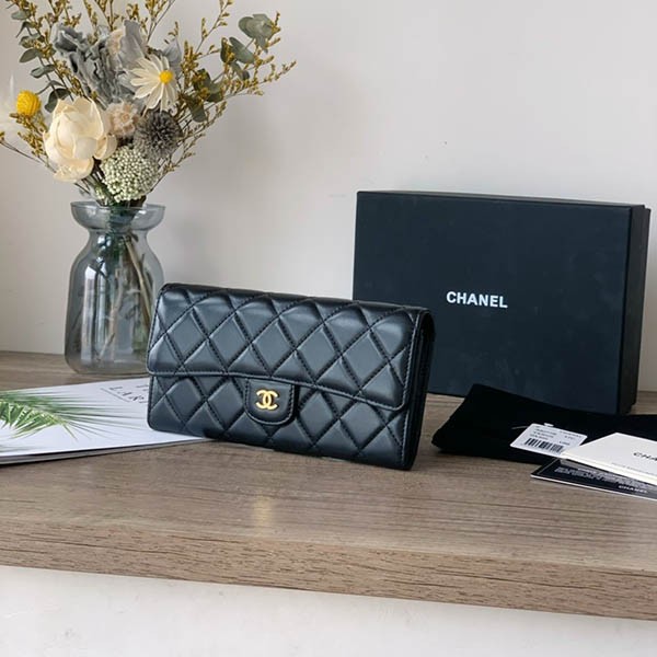Very popular Chanel flap wallet copy ★ G metal fittings sha28917