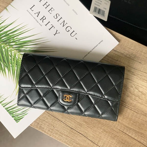 Very popular Chanel flap wallet copy ★ G metal fittings sha28917