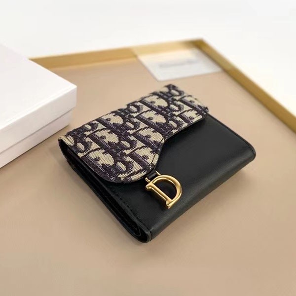 [Miraculous restock! Immediate shipping] Dior replica Saddle Lotus Wallet ☆ Leather mini wallet dek10414