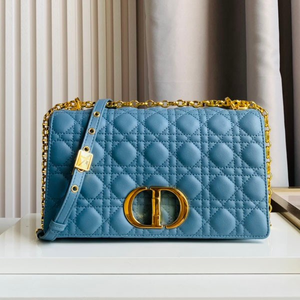 Free shipping [Dior CARO] Large bag replica Cannage calfskin dev23563