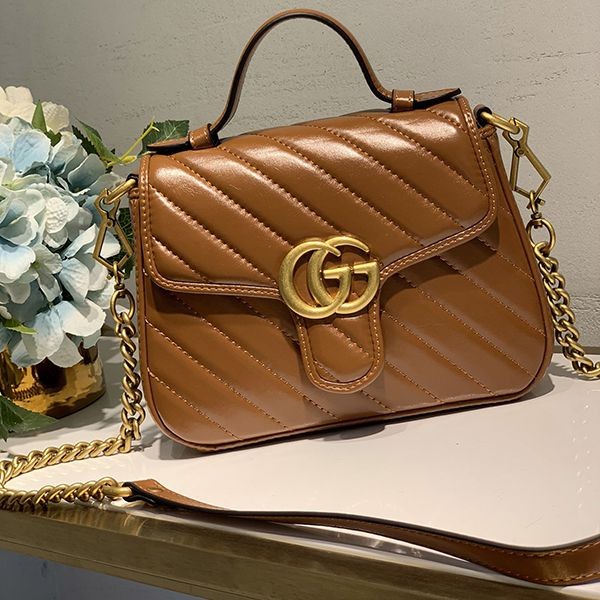 Recommended Gucci Replica Mini Top Handle Bag GG Marmont 5835710OLFT2535