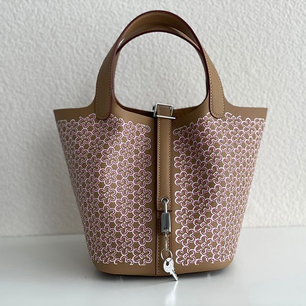 New sale Hermes Picotin 18 replica Lucky Daisy Mauve Sylvestre erj01201