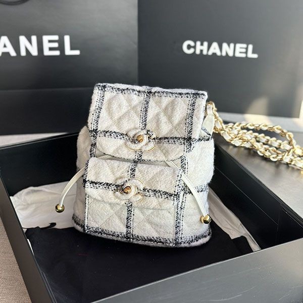 Cheap Fake Chanel Backpack Wool Tweed shc72091 with Tracking