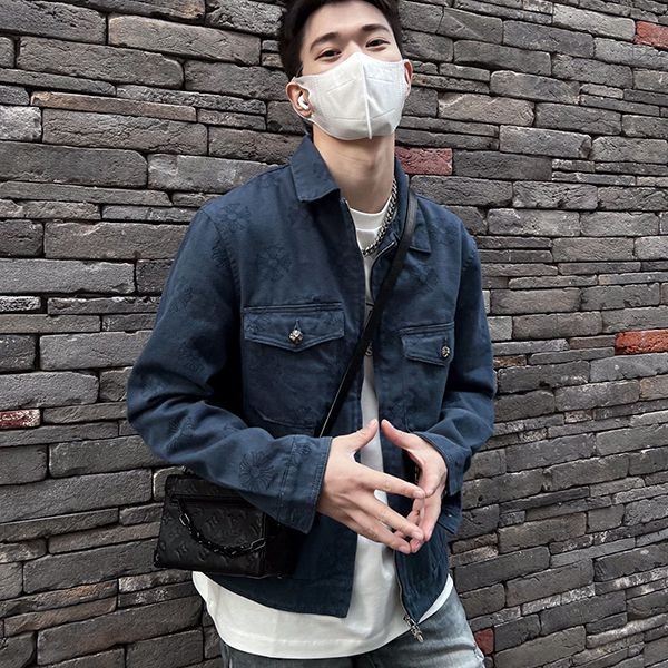 2023 Spring/Summer Chrome Hearts Floral Cross Replica Denim Jacket Kuf12784