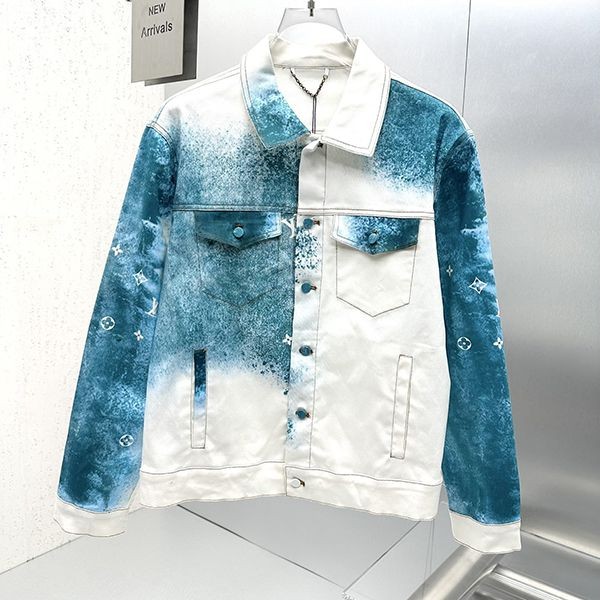 Cute Louis Vuitton spray denim jacket replica 1AATK0 vur41320