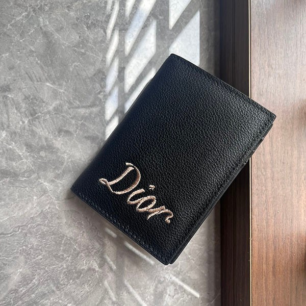 Dior replica * Calfskin Dior ribbon lettering bi-fold card case 2ESCH138RIB_H00N Dior replica * Calfskin Dior ribbon lettering bi-fold card case 2ESCH138RIB_H00N