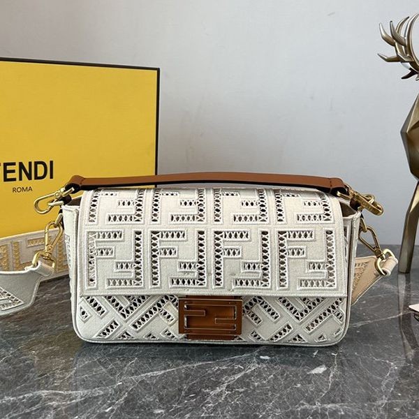 Fendi Baguette FF Embroidered Hound Shoulder Bag Replica fel58811 Fendi Baguette FF Embroidered Hound Shoulder Bag Replica fel58811