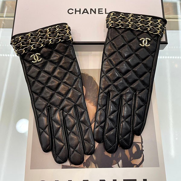 chanel caviar leather gloves replica shd42625
