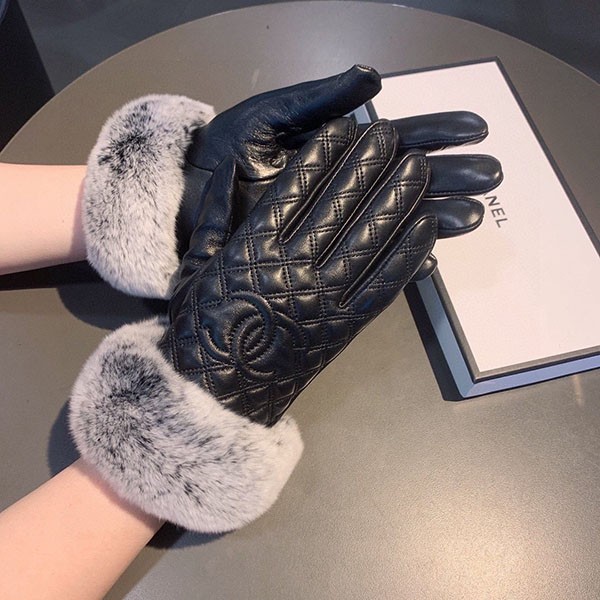 chanel caviar replica leather gloves sha06963
