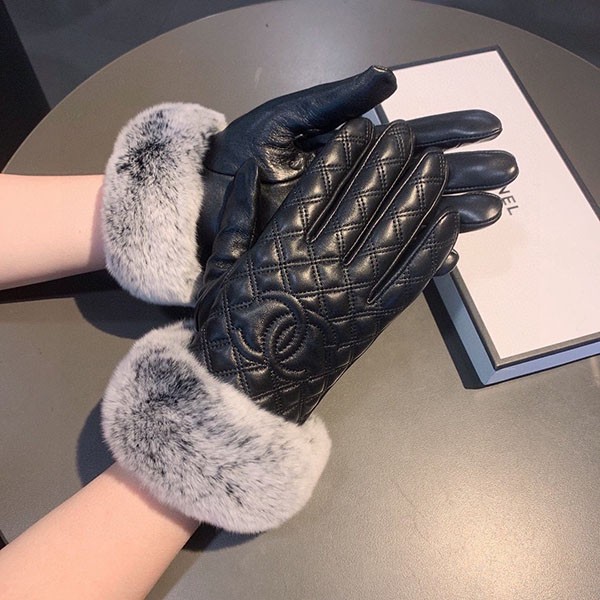 chanel caviar replica leather gloves sha06963