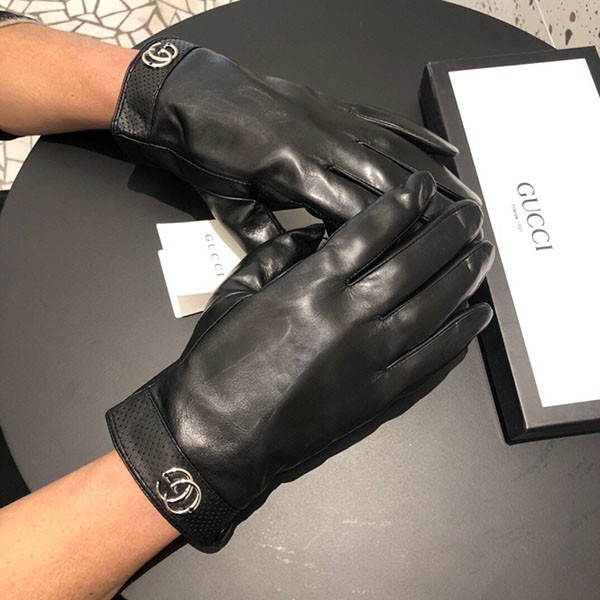 Gucci GG logo leather gloves fake gup09961 Gucci GG logo leather gloves fake gup09961