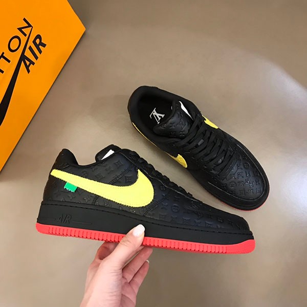 Louis Vuitton x Nike Replica Air Force 1 Low by Virgil Abloh "Black/Yellow" nap37992