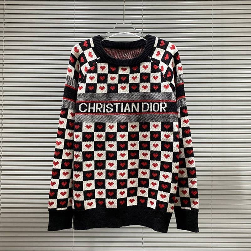 New 21-22 A/W Dior Heart Logo Long Sleeve Sweater with Tracking Replica dee35750 New 21-22 A/W Dior Heart Logo Long Sleeve Sweater with Tracking Replica dee35750