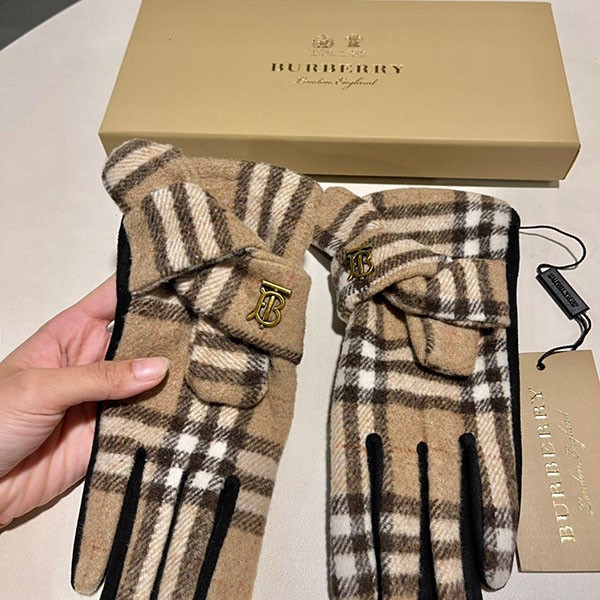 Burberry Check Wool and Cashmere Gloves - Sold Out - Replica Bap96820