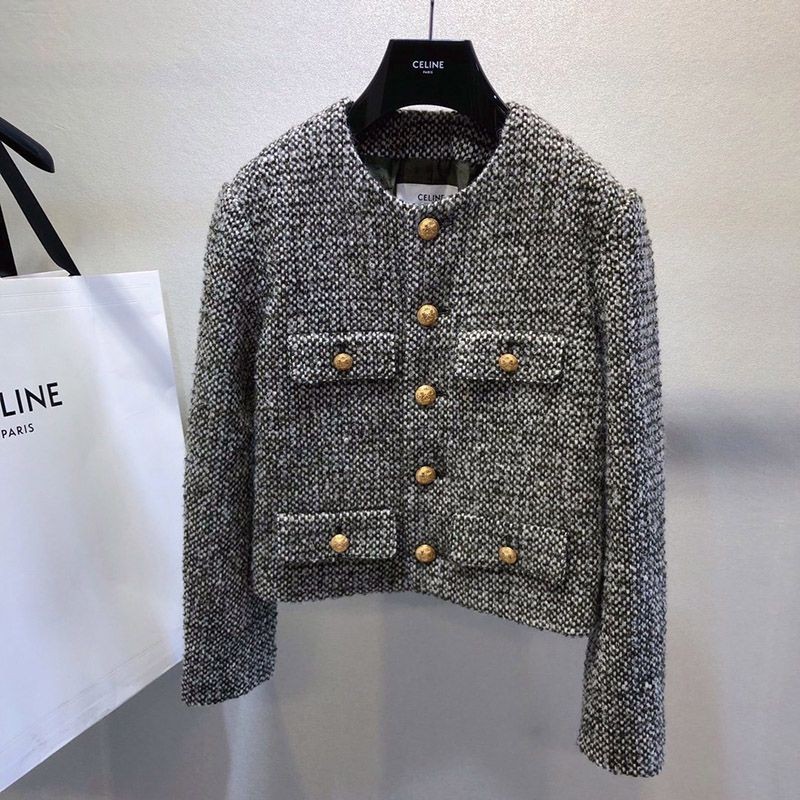 [21SS NEW] Celine_women/Tweed 4-pocket jacket replica Ceu44759