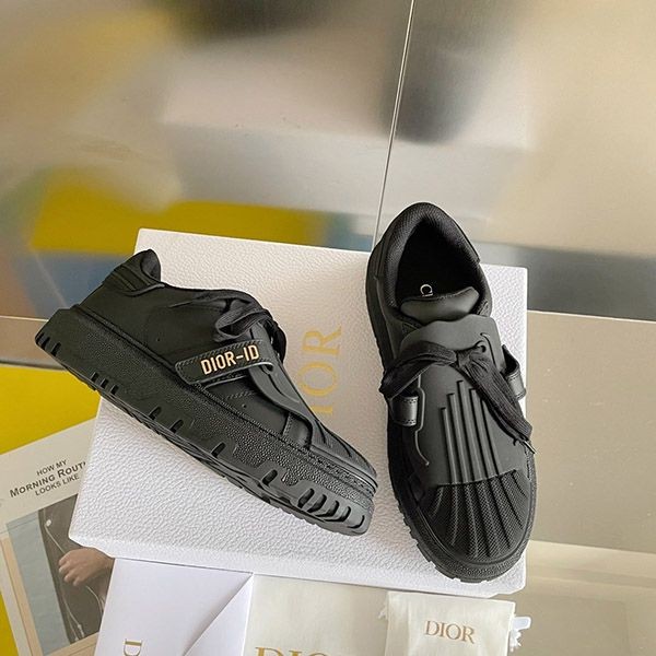 Extremely rare! Dior ID sneaker replica in black calfskin ded00369