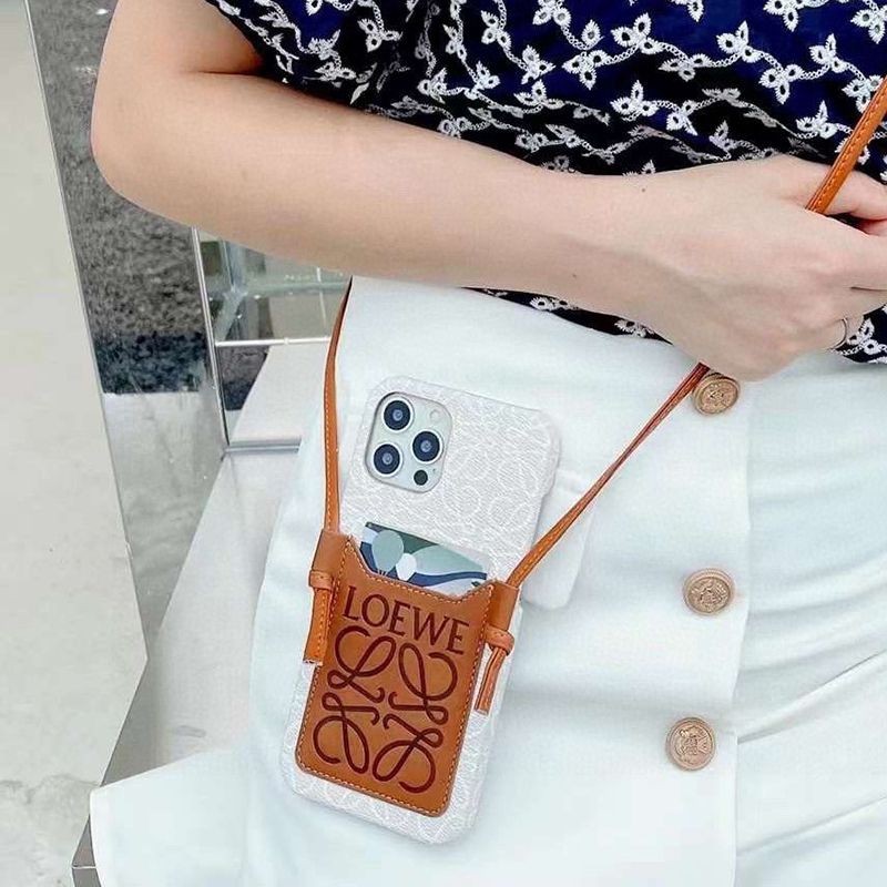 Not available in Japan [Loewe iPhone 13 Case Replica] Leather Smartphone Case lov60307