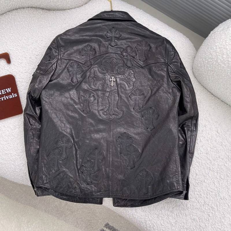 Hard to find Chrome Hearts JJ DEAN Leather Jacket CH Replica Kud88327