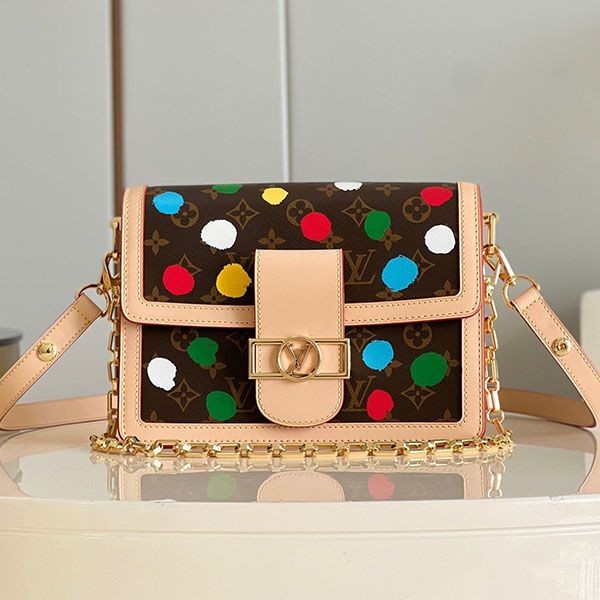 Louis Vuitton collaboration with Yayoi Kusama ★ Dauphine MM bag copy M46432 Louis Vuitton collaboration with Yayoi Kusama ★ Dauphine MM bag copy M46432