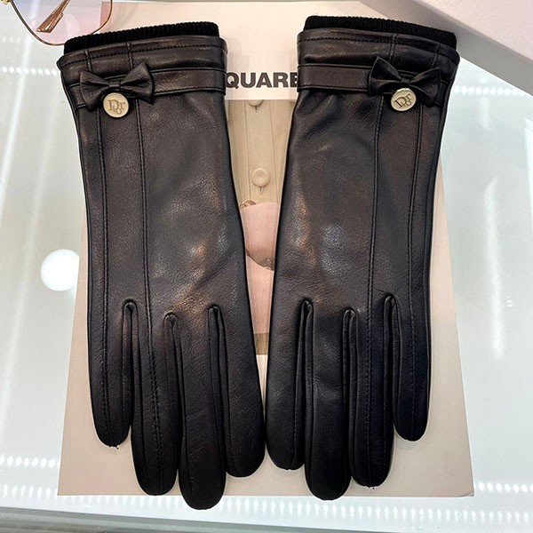 Very popular! Dior replica black lamb leather gloves der26166