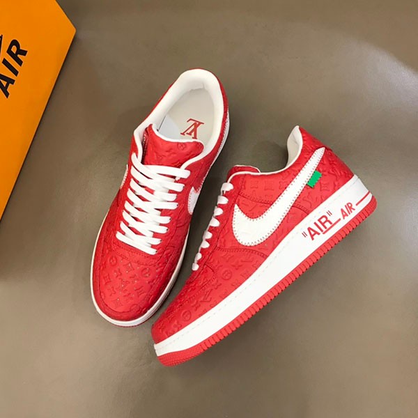 Louis Vuitton x Nike Air Force 1 Replica Low by Virgil Abloh "Red/White" nal78732
