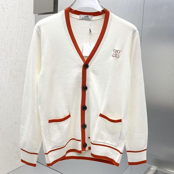 Super low price! Hermes stitched long sleeve fake cardigan erm51956