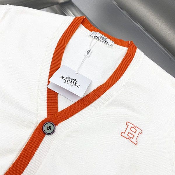 Super low price! Hermes stitched long sleeve fake cardigan erm51956