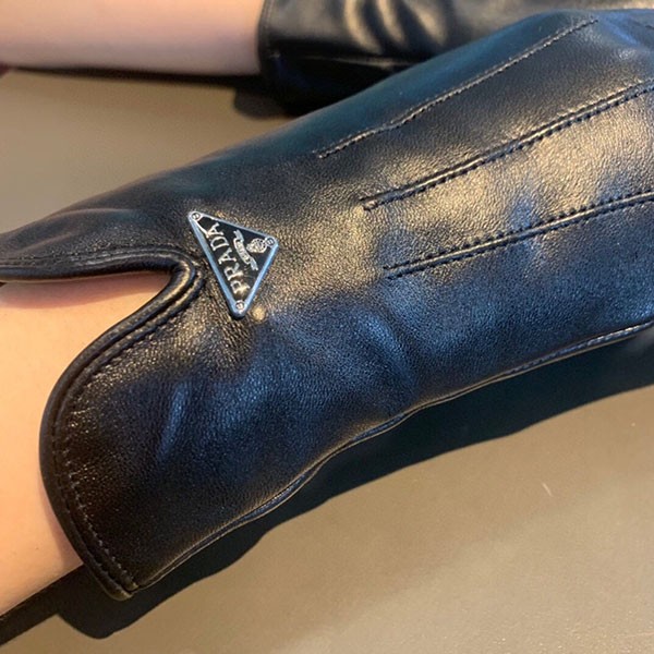 Prada Logo Nappa Leather Gloves Replica puq28148