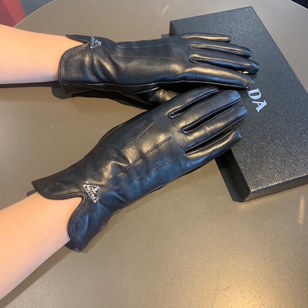 Prada Logo Nappa Leather Gloves Replica puq28148