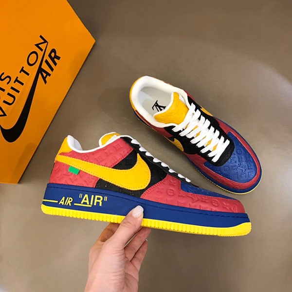 Louis Vuitton x Nike Air Force 1 Replica Low by Virgil Abloh "Red/Yellow" nao45543