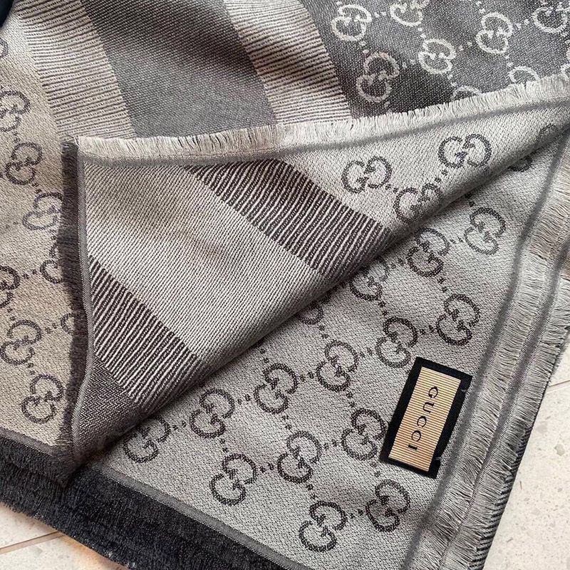 Sold out Gucci GG wool lamé jacquard fake scarf/muffler gue20702