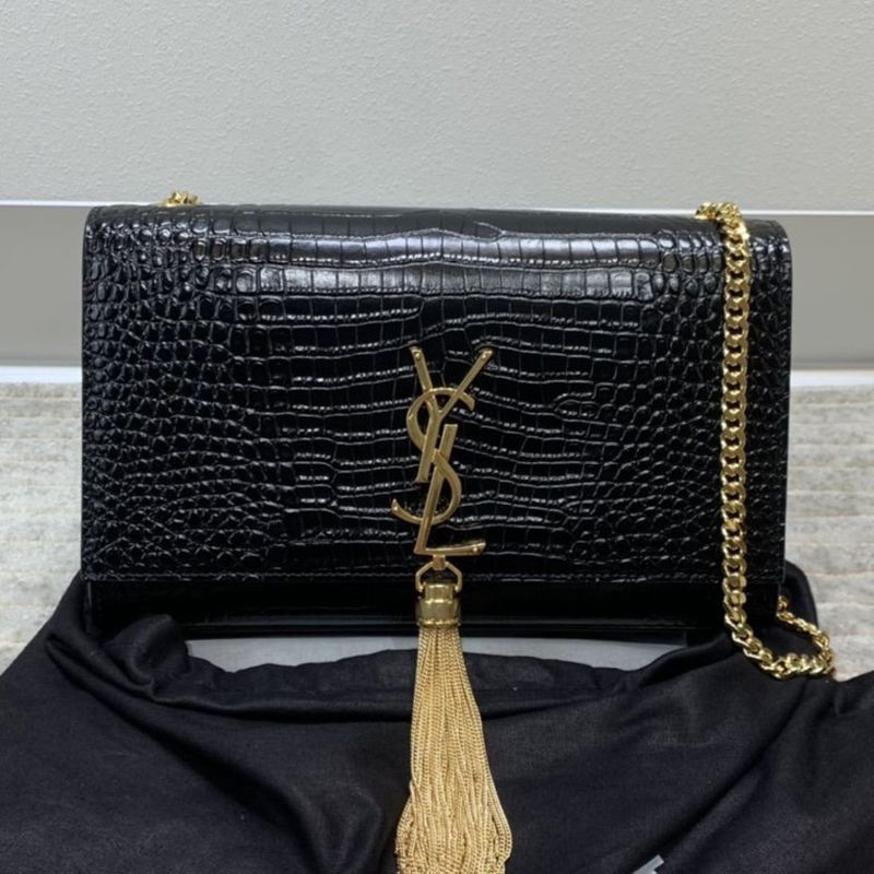 Free shipping Saint Laurent Kate replica crocodile embossed shiny leather bag Sax72523 Free shipping Saint Laurent Kate replica crocodile embossed shiny leather bag Sax72523