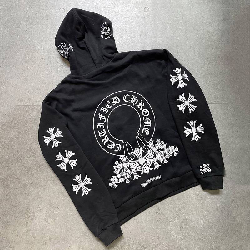★Japan!! Popular! Chrome Hearts Hoodie Replica Horseshoe & Floral Cross Kub57425