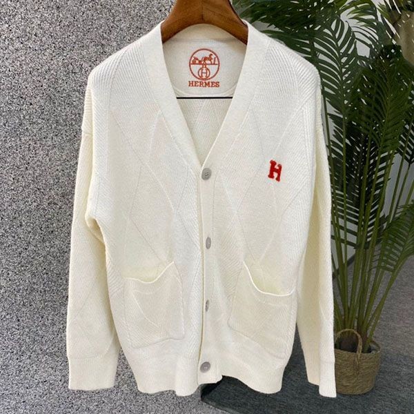 Hermes stitched long sleeve replica cardigan erg33011