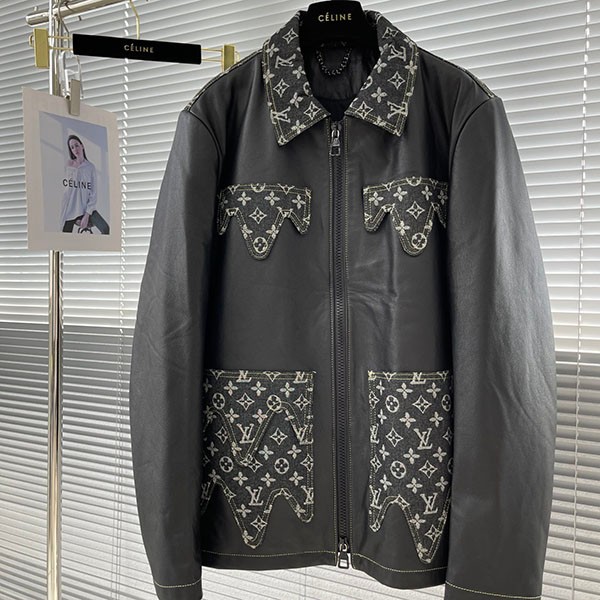 Louis Vuitton Monogram Leather Jacket Replica vuf98981