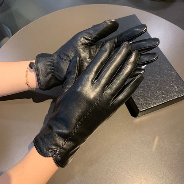 Prada logo nappa leather gloves replica pui33690 Prada logo nappa leather gloves replica pui33690
