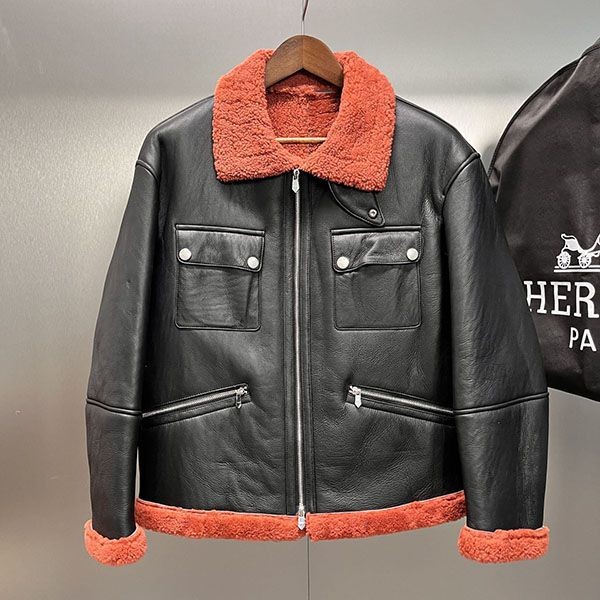 Rare Hermes Aviator-style Leather Jacket Replica erh18105