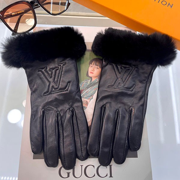 Louis Vuitton logo leather gloves replica vus07983 Louis Vuitton logo leather gloves replica vus07983