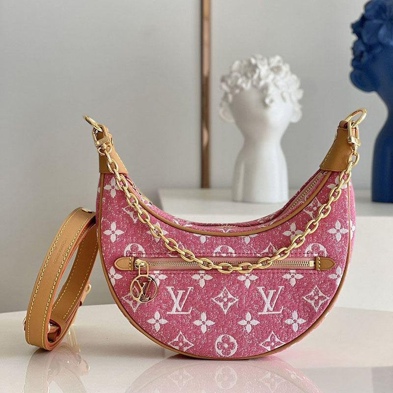 Rare color, very popular, quick delivery, Louis Vuitton, half-moon baguette bag, fake loop vua72781