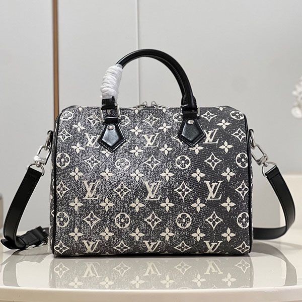 Louis Vuitton Speedy 25 Replica Jacquard Denim Bag Fake vua23215 Louis Vuitton Speedy 25 Replica Jacquard Denim Bag Fake vua23215