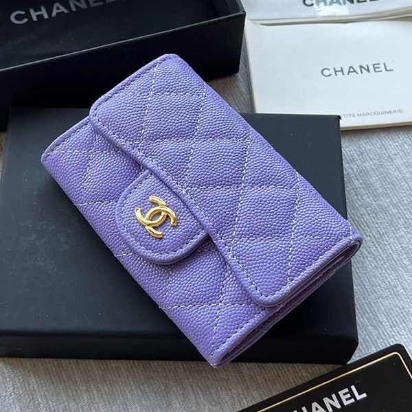 Luxury brand Chanel caviar skin card case wallet copy shk23251