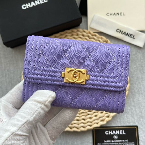 New sale Chanel caviar skin card case replica wallet shi95983