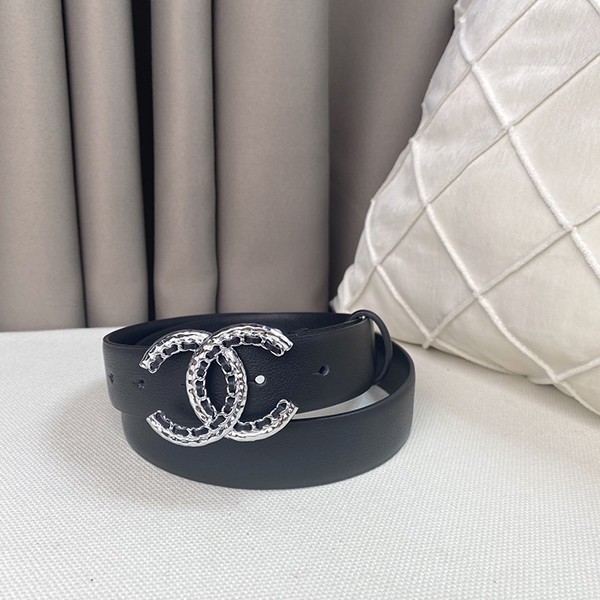 Chanel ☆ Adult Luxury Belt Replica Calfskin 3.0cm Hard to find! she47008
