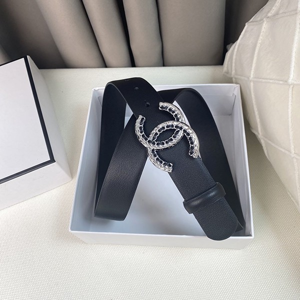 Chanel ☆ Adult Luxury Belt Replica Calfskin 3.0cm Hard to find! she47008