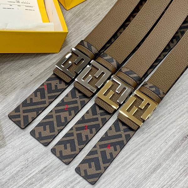 [Popular item] Fendi grey leather belt copy, reversible fee82856
