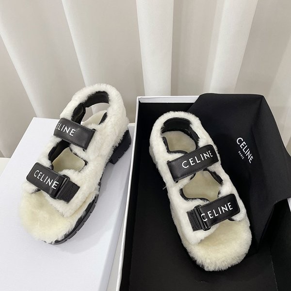 Extremely eye-catching! Celine fluffy sandals replica Ceo62669