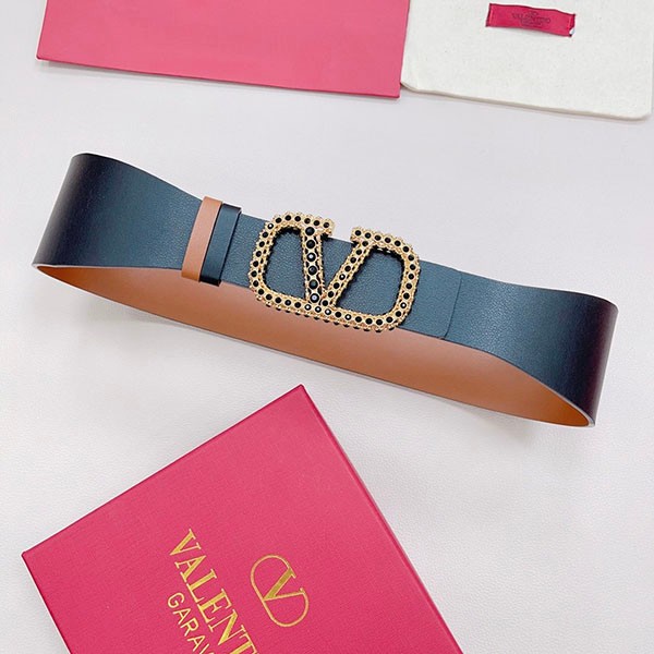 No.1 Popular Valentino Replica V Logo Shiny Calfskin Reversible Belt Vun12872