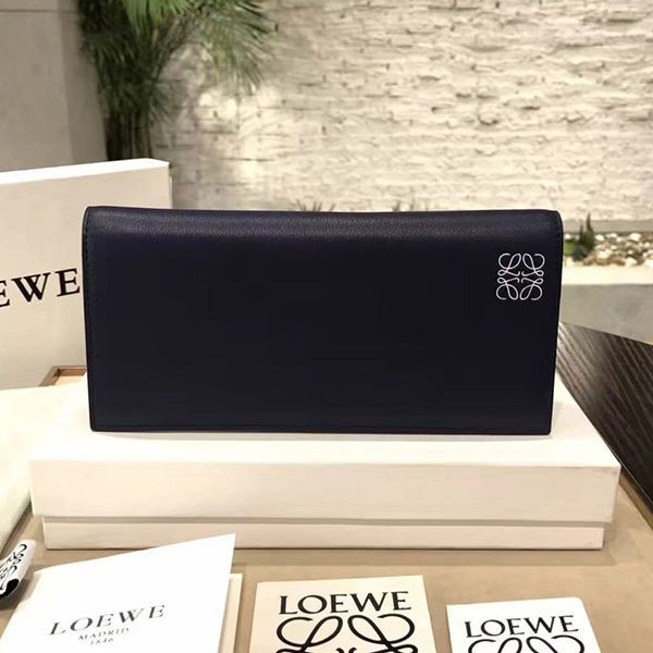 Cheap price! Loewe Soft Grain Calf Long Horizontal Wallet Replica 2 colors loq16248