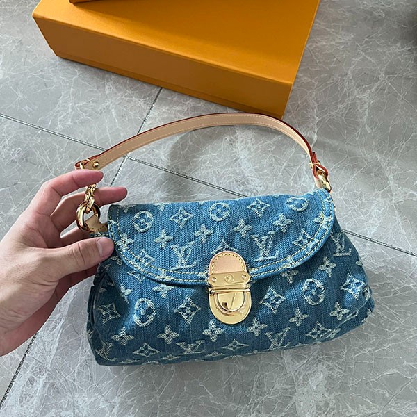 Louis Vuitton Monogram Denim Mini Pretty Shoulder Bag Replica Blue M950501 Louis Vuitton Monogram Denim Mini Pretty Shoulder Bag Replica Blue M950501